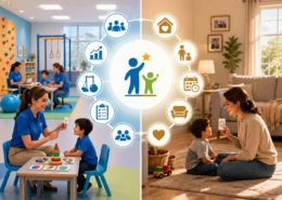 What are the benefits of clinic-based ABA therapy compared to in-home ABA therapy?